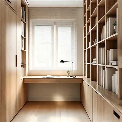 Bureau à domicile dans une pièce étroite